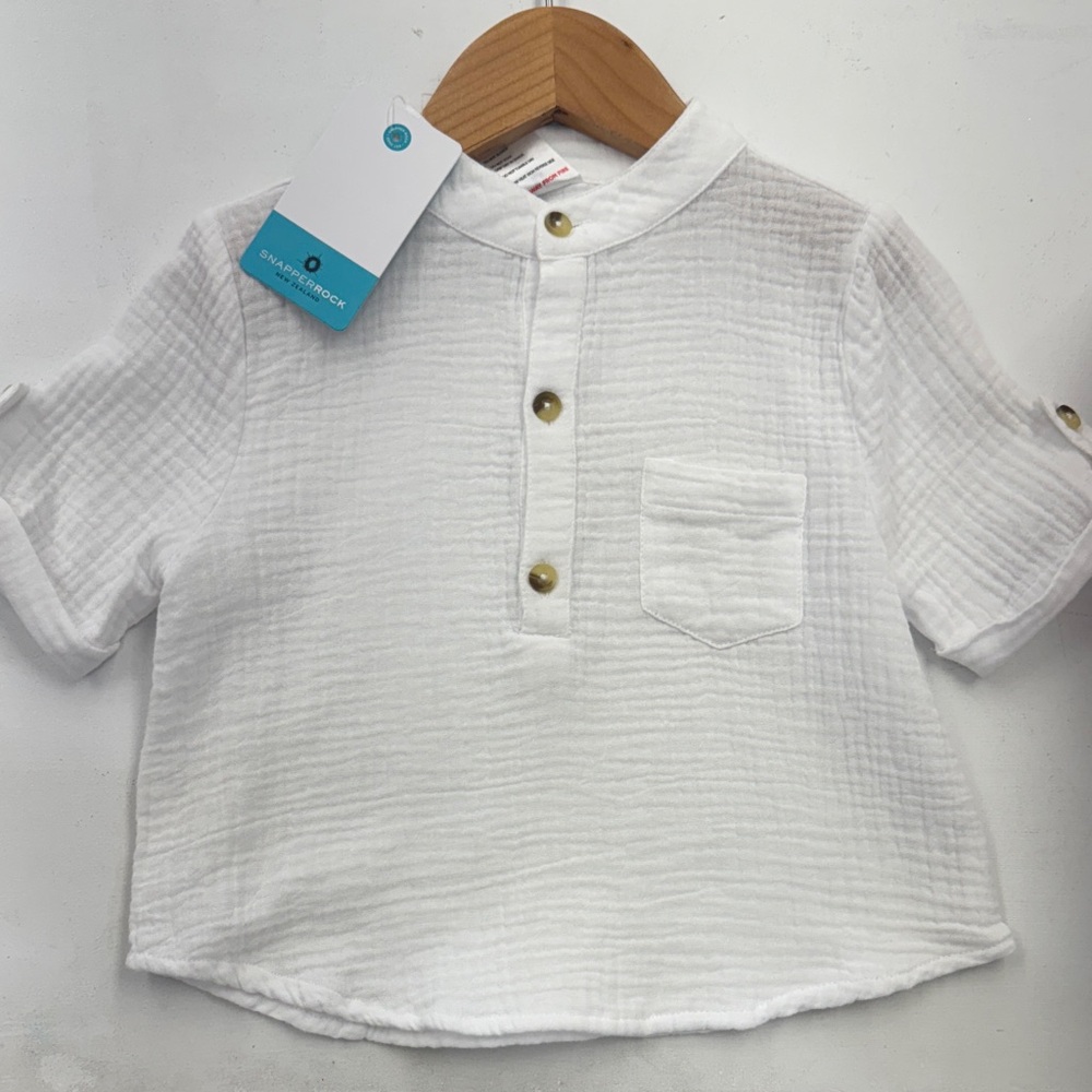 Snapper Rock White Button Down Kids Shirt